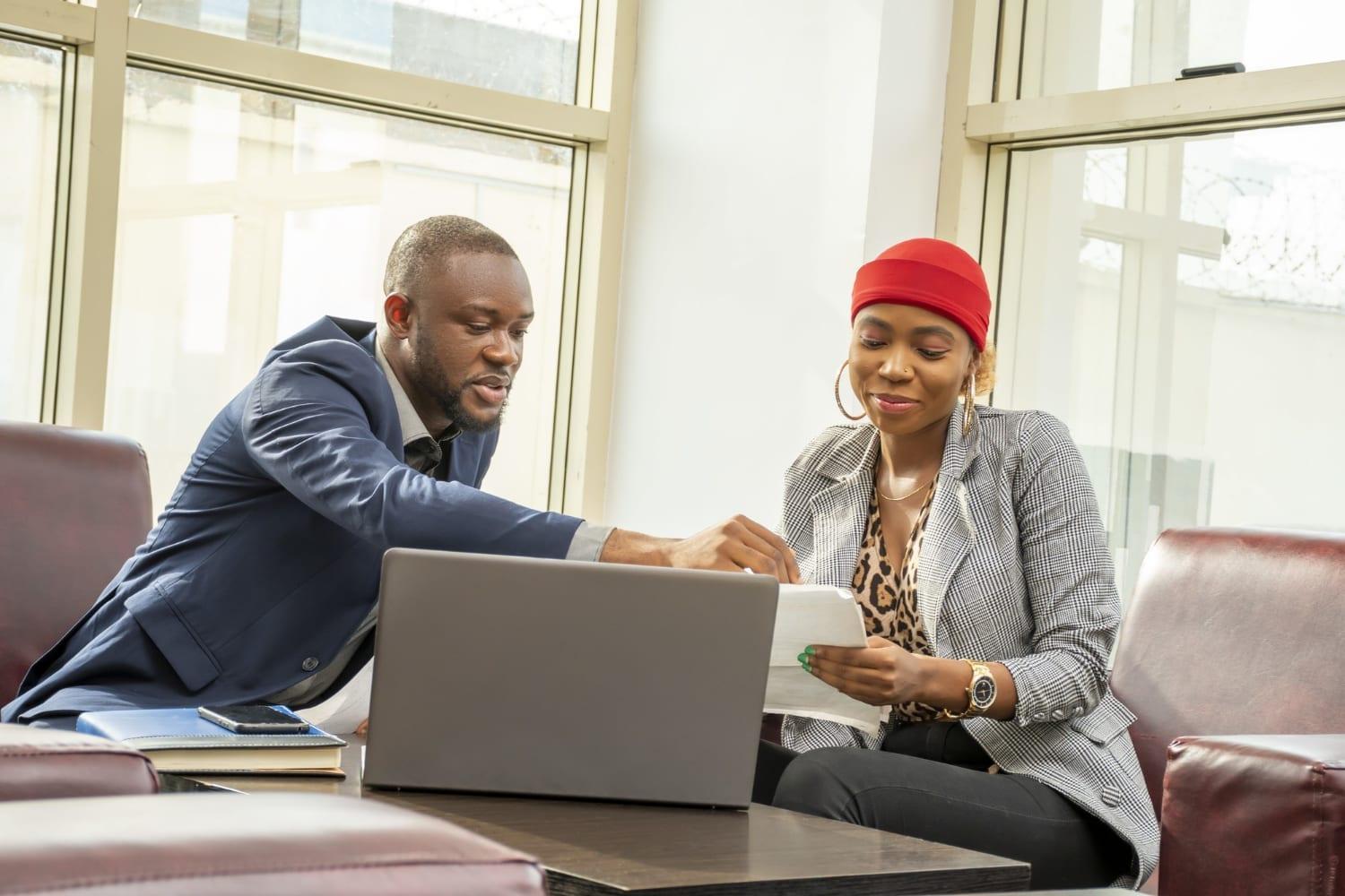 An advisor reviewing figures with a client